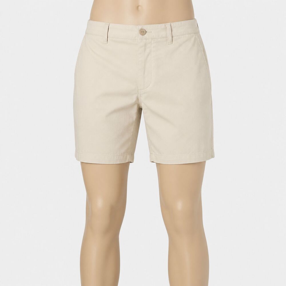 NWT Goodfellow & Co Men’s Easy Short – Size 28 – Beige Flat‑Front 5” Inseam